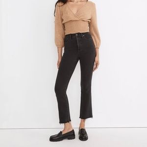 Madewell Cali Demi-Boot Cut Jeans Raw Hem Black